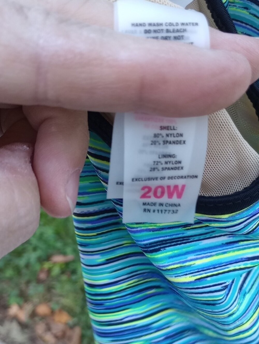 Zeroxposur Purple-Accent Blue Striped Women’s Swim Tankini Athletic Top 20W NWT - Picture 4 of 8